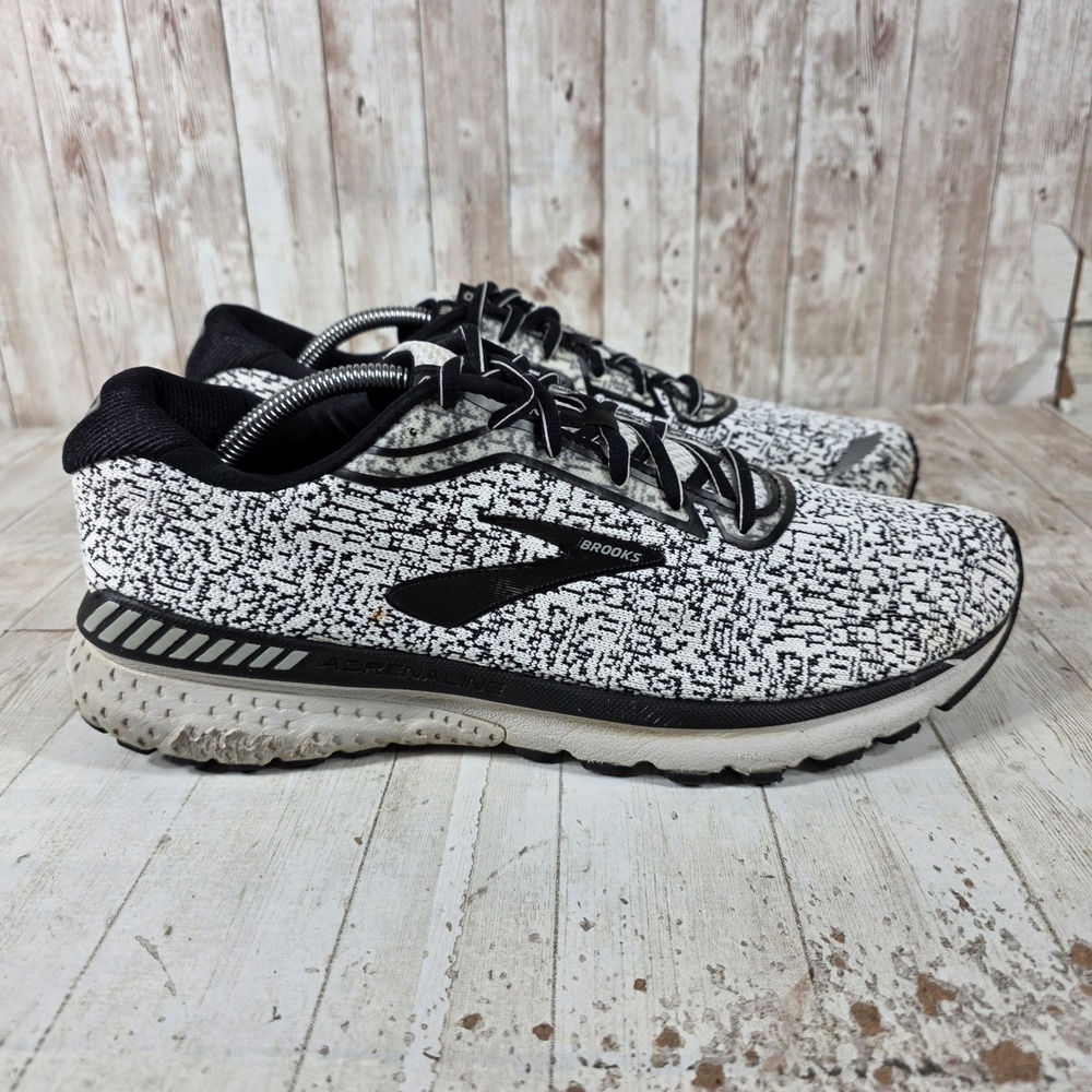 Brooks Adrenaline GTS 20 Mens Running Shoes Black White 1103071D156 Size 12 D